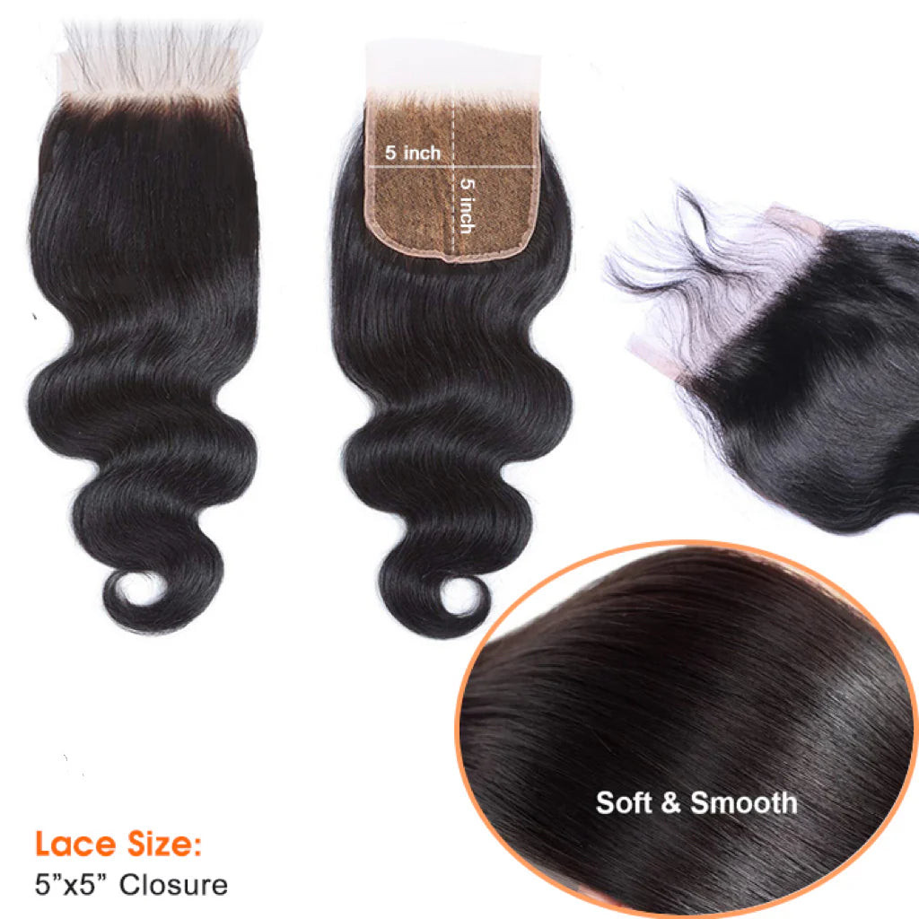 5X5 Free Parted Lace Closure Body Wave
