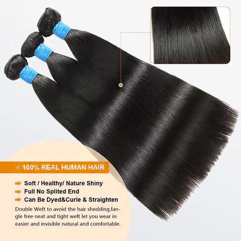 Straight Brazilian 100% Virgin Hair Bundles 10-36''